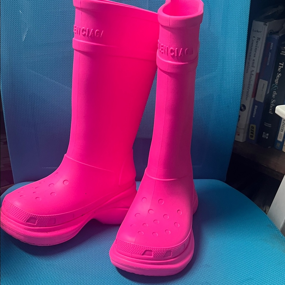 Balenciaga Kids Bright Pink Rain Boots